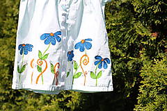 Detské oblečenie - Detské maľované šaty veľkosť 56 pre 1-2 mesačné babätko s kvetinkami - 13411978_