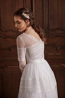 Šaty - Svadobné šaty z bodkovaného tylu vo vintage štýle - 13411754_