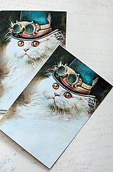 Papier - Pohľadnica "White cat" - 13413681_