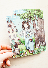 Papier - Pohľadnica "Angel in the garden" - 13413823_