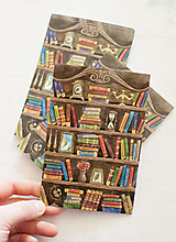 Papier - Pohľadnica "Bookshelves" - 13413855_