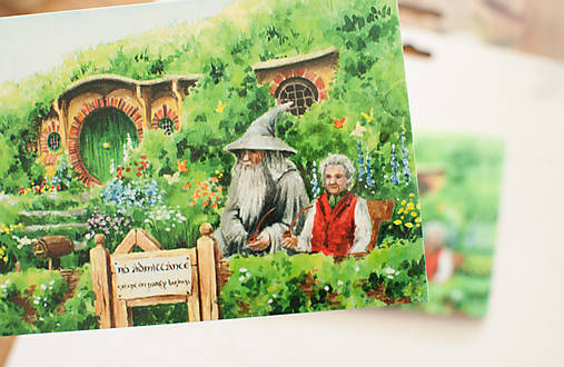Papier - Pohľadnica "Hobbiton - 13413920_