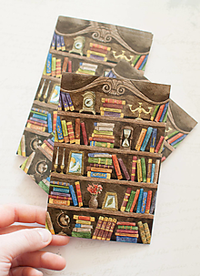 Papier - Pohľadnica "Bookshelves" - 13413855_