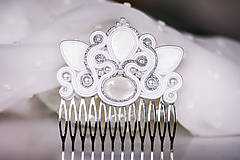 Ozdoby do vlasov - Perlový soutache hrebienok na svadbu - svadba 2021 - 13414153_