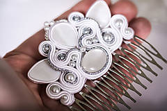 Ozdoby do vlasov - Perlový soutache hrebienok na svadbu - svadba 2021 - 13414155_