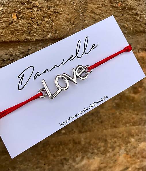 Náramky - Náramok Love  (Červená) - 13416889_