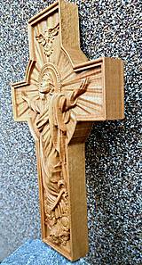 Dekorácie - Drevorezba Kríž Jesus - 13416399_