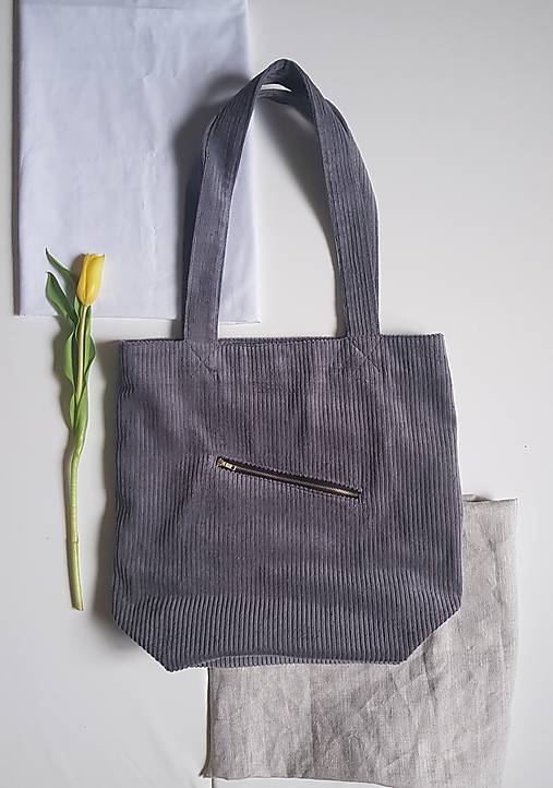Nákupné tašky - Taška - Cord grey - 13417574_