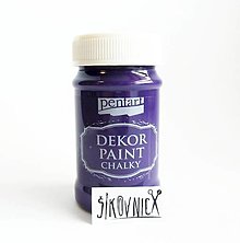 Farby-laky - Dekor paint chalky, 100 ml, kriedová farba (baklažánová) - 13421476_
