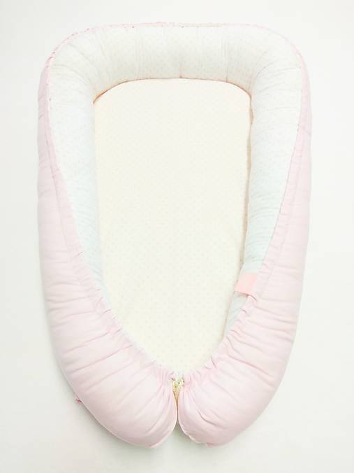 Set do postieľky - čierno biela s ružovou