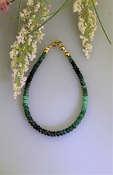 Náramky - smaragd náramok, komponenty pozlátené striebro - 13423536_