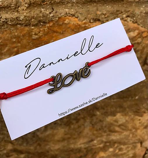 Náramky - Náramok Love  (Červená) - 13423331_