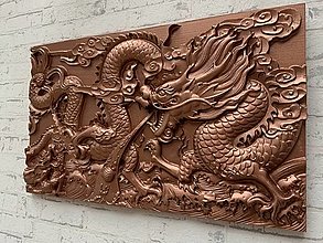 Dekorácie - Drevorezba Čínsky drak - 13422595_