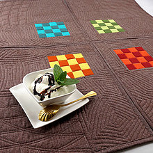 Úžitkový textil - Quiltované prestieranie - čokoládové - 13426088_
