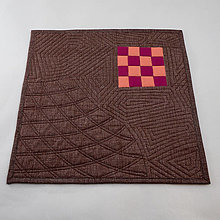 Úžitkový textil - Quiltované prestieranie - čokoládové (lososová a cyklaménová) - 13426100_