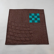 Úžitkový textil - Quiltované prestieranie - čokoládové (tyrkys-oceľovo modrá) - 13426107_