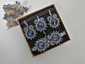 Sady šperkov - Šujtášový set (Modrá) - 13424484_