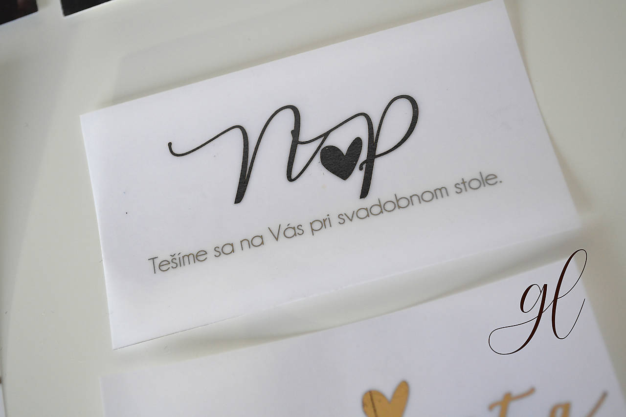 Svadobné oznámenie transparentné metalické (Pozvánka čierny text bez zlátenia)