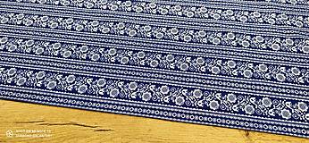 Textil - Bavlnená látka - Vzory v páse modré - cena za 10 centimetrov - 13426845_