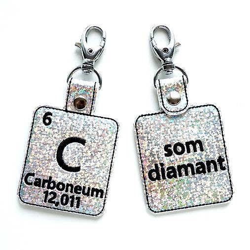 Kľúčenky - Kľúčenka prvok C-som diamant (sk) - 13429868_