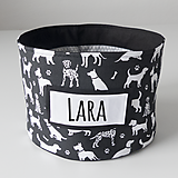 Pre zvieratá - Textilný košík na veci pre psa s menom - 13429738_