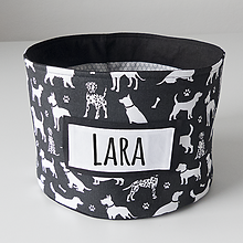 Pre zvieratá - Textilný košík na veci pre psa s menom - 13429738_