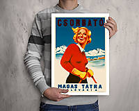 Grafika - Vintage plagát Vysoké Tatry - Štrbské pleso - 13429105_