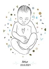 Grafika - Grafika do detskej izby-k narodeniu bábatka-personalizovaný - 13429163_