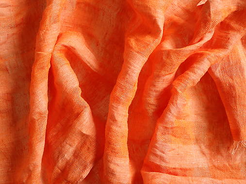 Ľanový šál ľahký oranžový