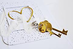Papiernictvo - Svadobný pozdrav - zlatý kľúčik - 13430715_