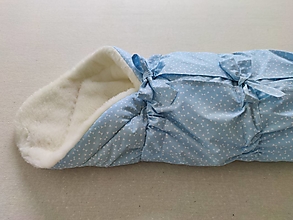 Detský textil - Vlnienka Klasická zavinovačka pre novorodenca zimná 100% MERINO TOP SUPER WASH  Trojuholník bledomodrý - 13431262_
