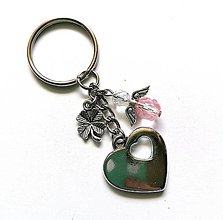 Kľúčenky - Kľúčenka "srdce" s anjelikom (ružová svetlá) - 13431652_