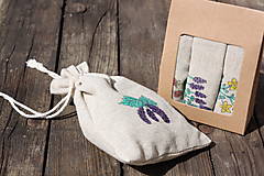 Úžitkový textil - Darčekové balenie 3 ľanových vrecúšok na bylinky - 13430476_