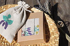 Úžitkový textil - Darčekové balenie 3 ľanových vrecúšok na bylinky - 13430483_