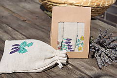 Úžitkový textil - Darčekové balenie 3 ľanových vrecúšok na bylinky - 13430492_