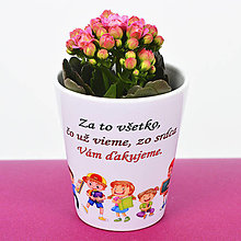 Dekorácie - Keramický kvetináč- učiteľke 1 - 13432251_