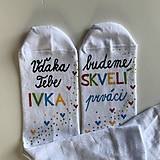 Ponožky, pančuchy, obuv - Maľované ponožky pre pani učiteľku ako poďakovanie od predškolákov (s menom) - 13432836_