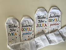 Ponožky, pančuchy, obuv - Maľované ponožky pre pani učiteľku ako poďakovanie od predškolákov (s menom) - 13432837_