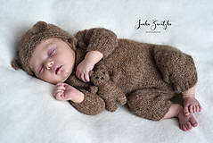  - Newborn hnedý medvedíkovský outfit - 13430629_