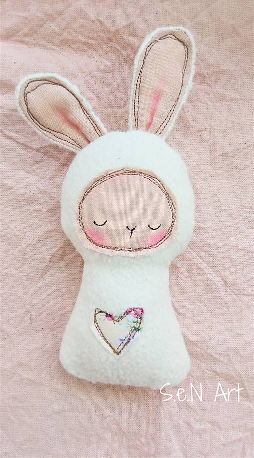 Hračky - Zajko pre šťastie smotanový - 13433986_