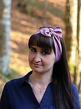Šatky - Štýlová ľanová šatka mauve - 13435916_