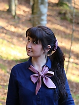 Šatky - Štýlová ľanová šatka mauve - 13435921_