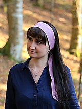 Šatky - Štýlová ľanová šatka mauve - 13435922_
