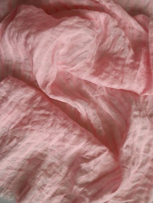 Ľanový šál ľahký ružový