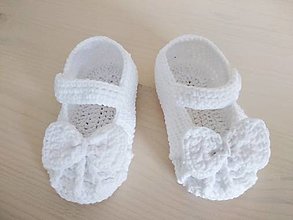 Detské topánky - Sandálky s mašličkou + čelenka (biele sandálky) - 13433706_