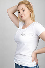 Topy, tričká, tielka - Dámske organické tričko Biela - 13433567_