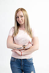 Topy, tričká, tielka - Dámske organické tričko Cream Pink - 13433642_