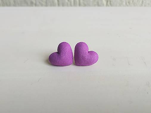 Náušnice - Roztomilé srdiečka na ušká (Srdiečka fialové) - 13437873_
