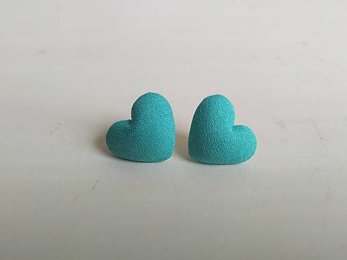 Náušnice - Roztomilé srdiečka na ušká (Tyrkys 2) - 13437907_