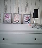 Obrazy - Ružové kvety - triptych obrazov - 13437923_